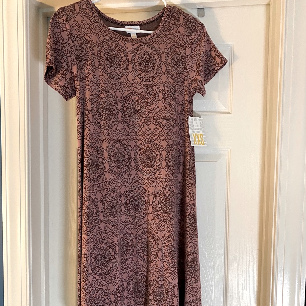 LuLaRoe Pink Medallion Carly XXS